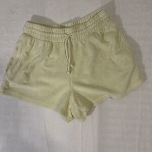 Wilfred Free Women Yellow Terry Drawstring Shorts- Medium (0010)